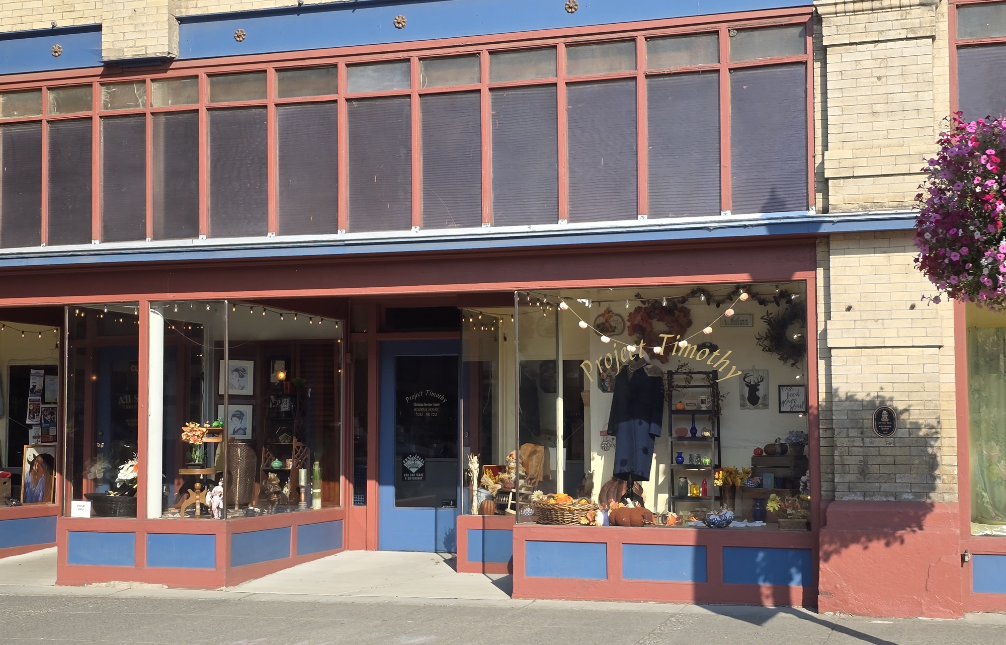 Street view of All Saints Thrift Store where Project Timothy’s office is located